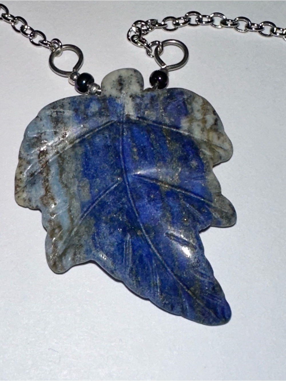 Sodalite 1.5” pendant on the 9” chain